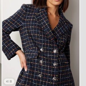 Veronica Beard Rumer Dickey Jacket Multicolor Tweed Blazer